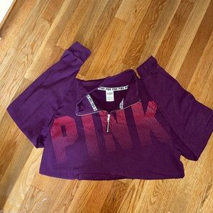 VS PINK QUARTER ZIP SWEATSHIRT